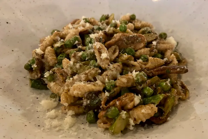 a plate of food with broccoli