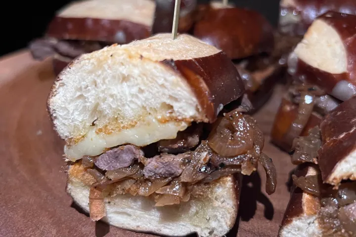 a close up of a sandwich on a plate