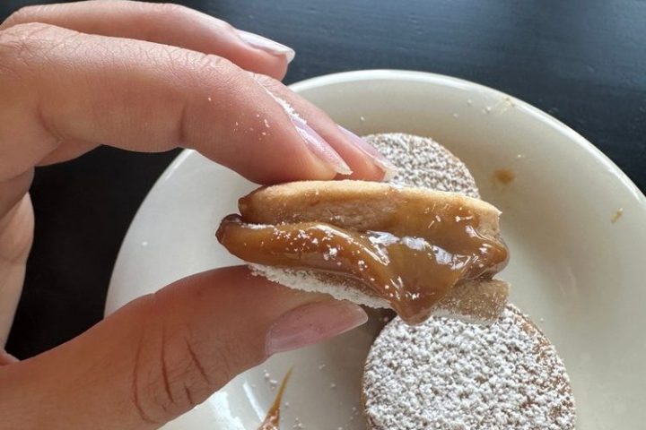 a person holding a plate of food
