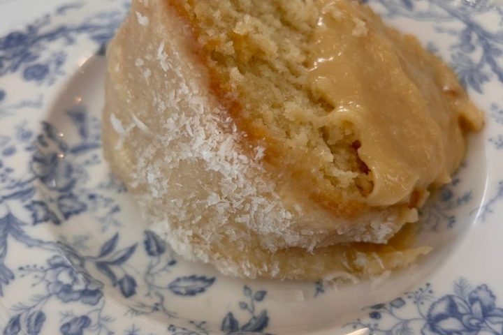 a piece of cake on a plate